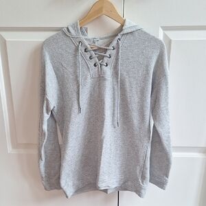 Kismet Heather Gray Lace-Up Sweatshirt